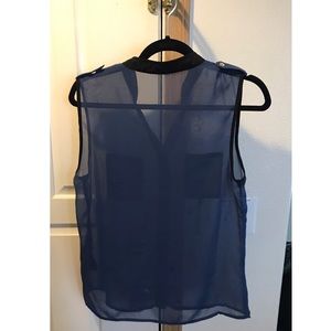 Blue sheer button down